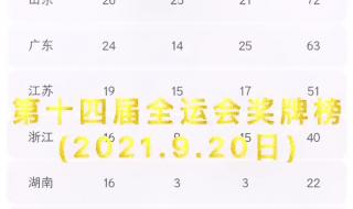 山东全运会奖牌榜排名 山东全运会奖牌榜排名